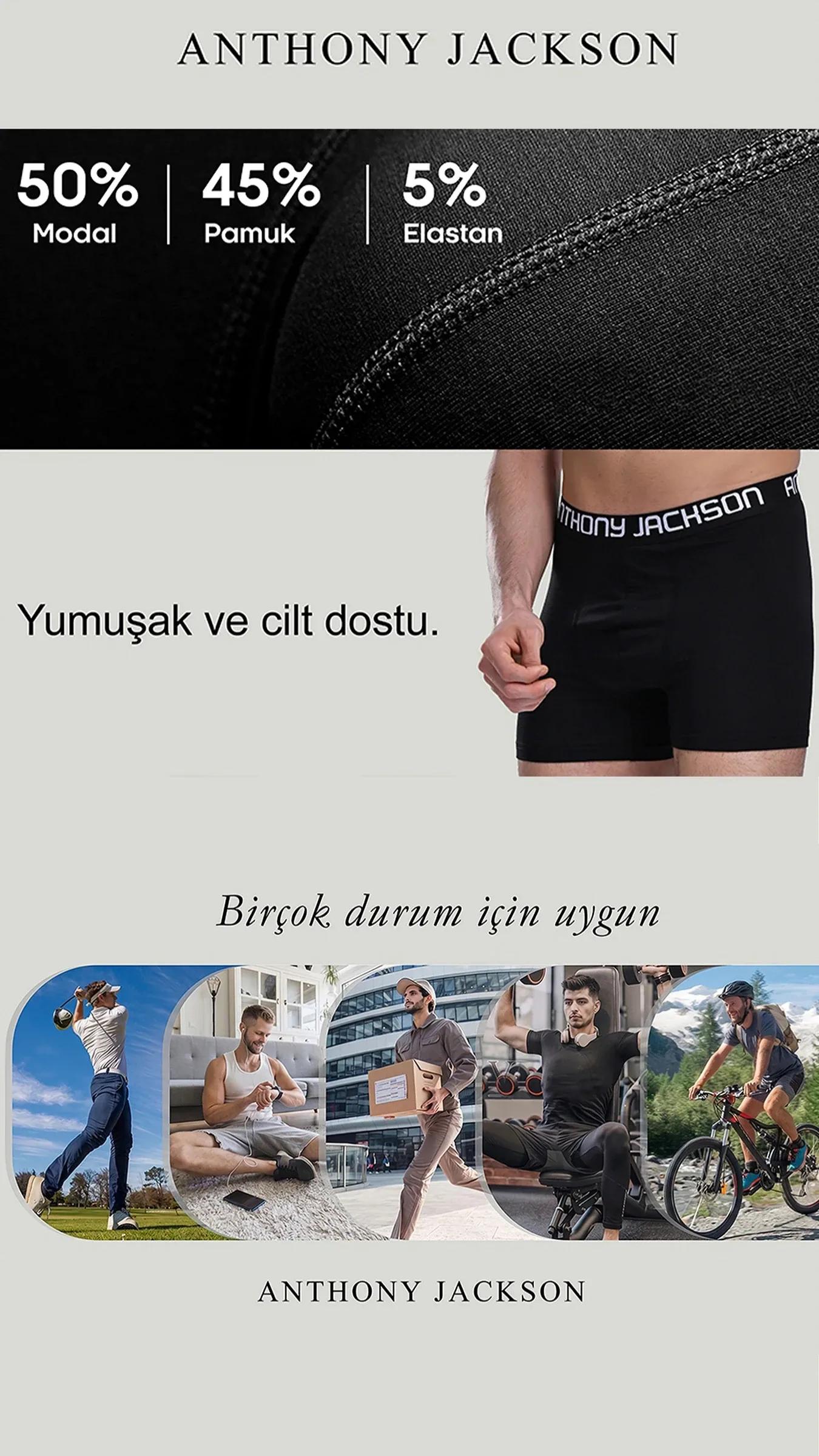 Likralı 5'li Kutu Premium Erkek Modal Boxer