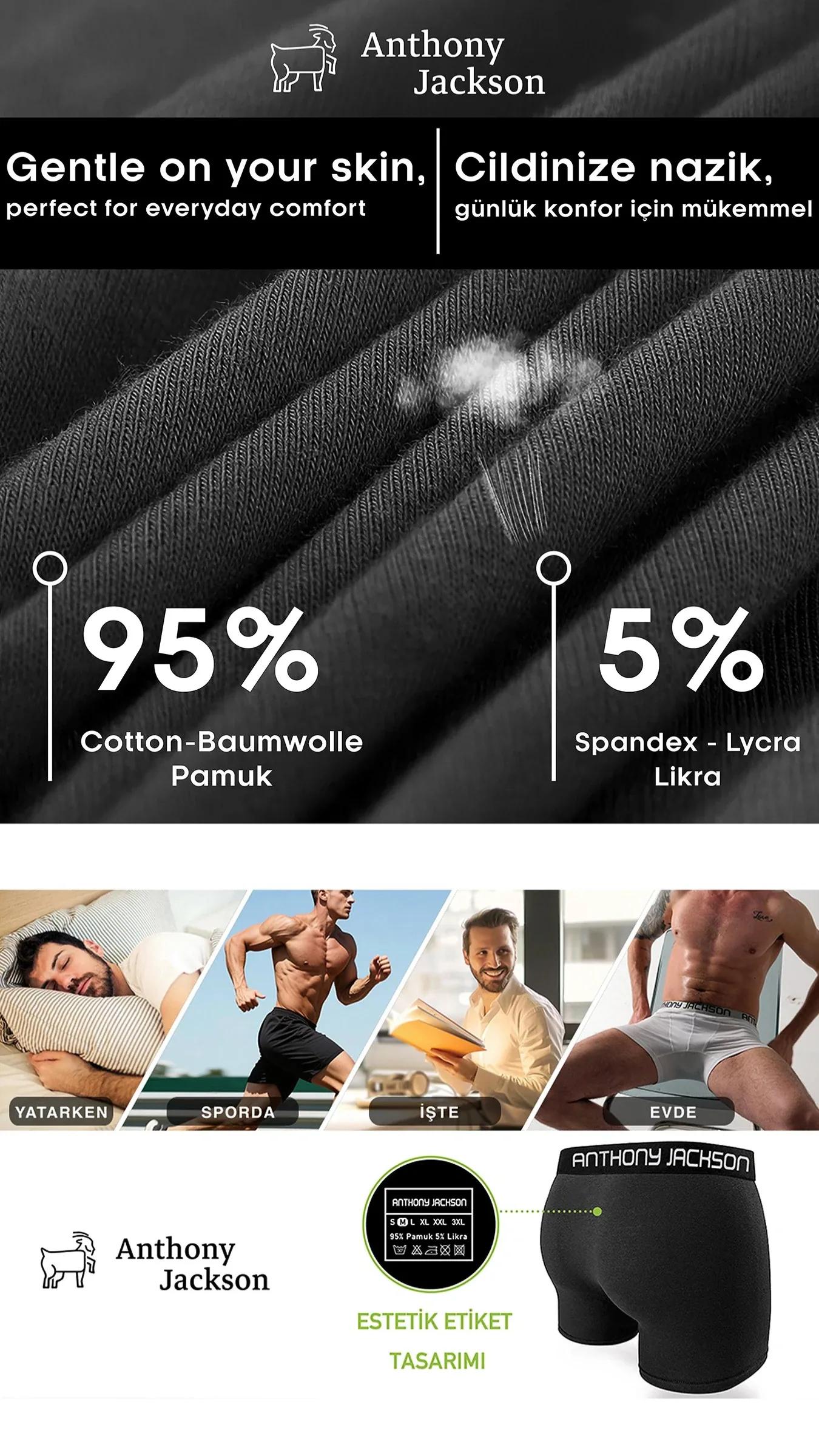 Likralı 3'lü Kutu Premium Erkek Boxer Collection