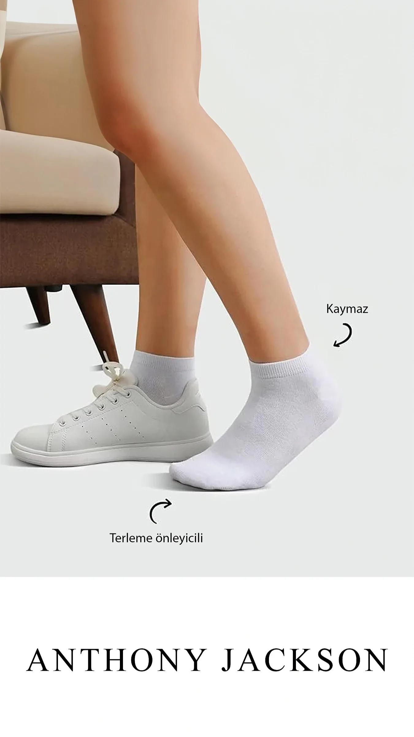 10 Çift Kutulu BAMBU Premium Bay-Bayan Patik Çorap - Bilek Boy Kısa Spor Koşu ve Yürüyüş Çorabı JESUS