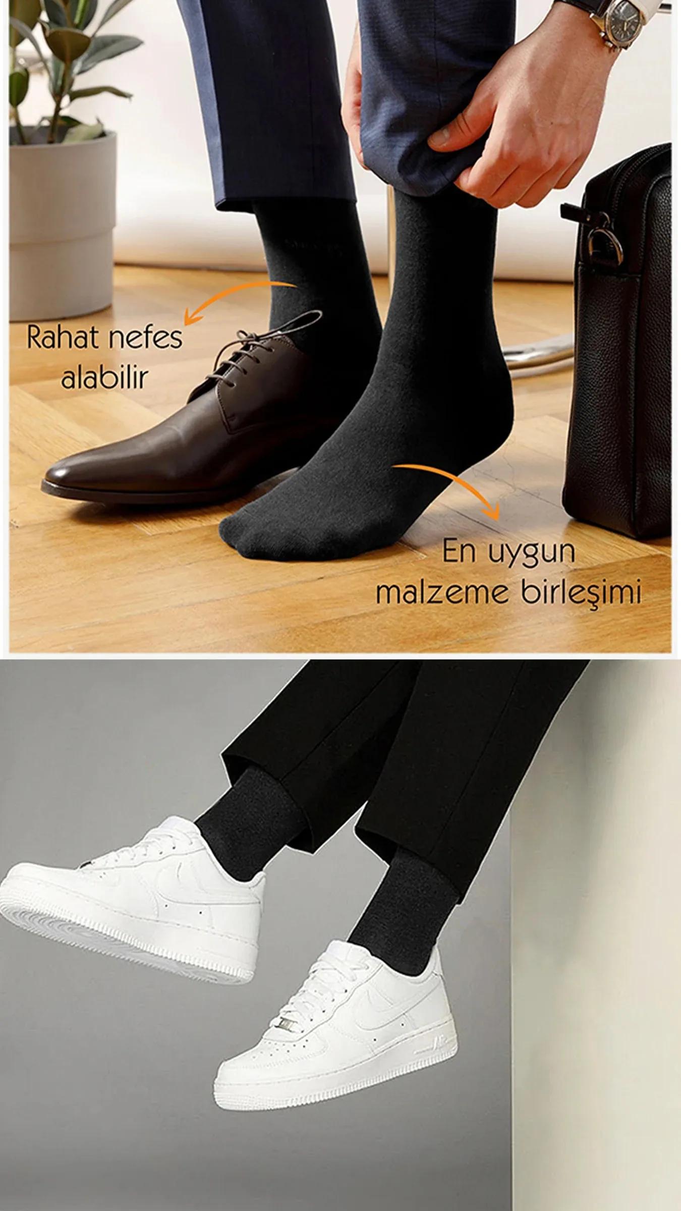 6 Çift Kutulu BAMBU Premium Klasik Erkek Çorap
