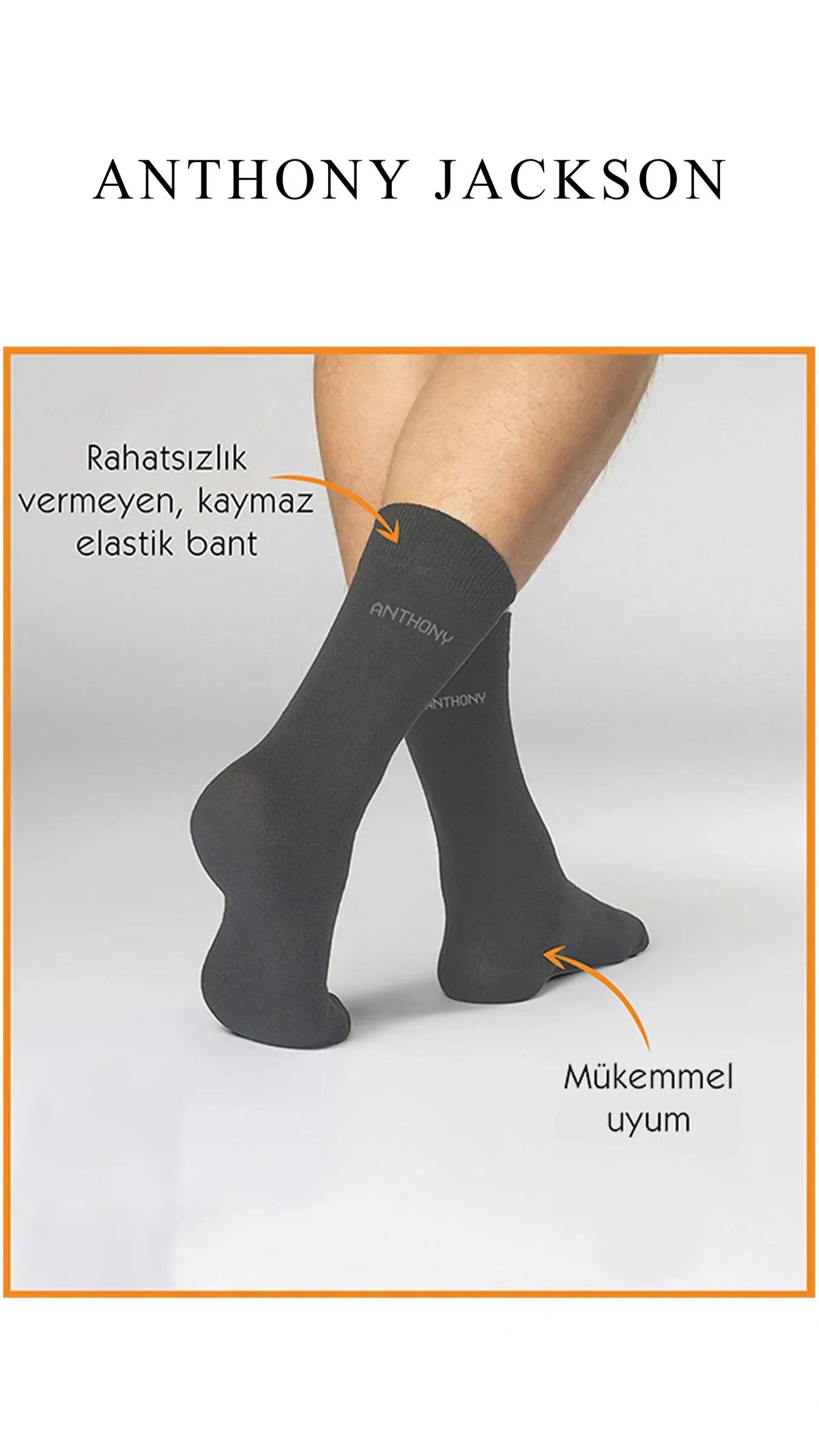 6 Çift Kutulu BAMBU Premium Klasik Erkek Çorap