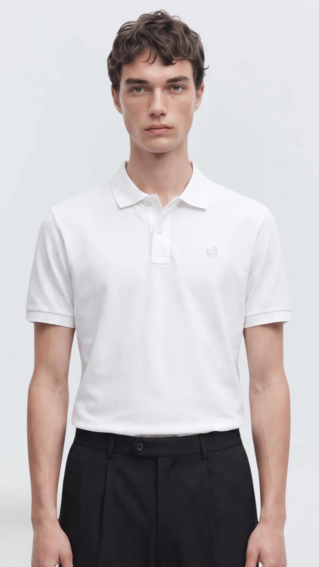 Premium Erkek Polo Yaka Tişört Giorgio - Beyaz