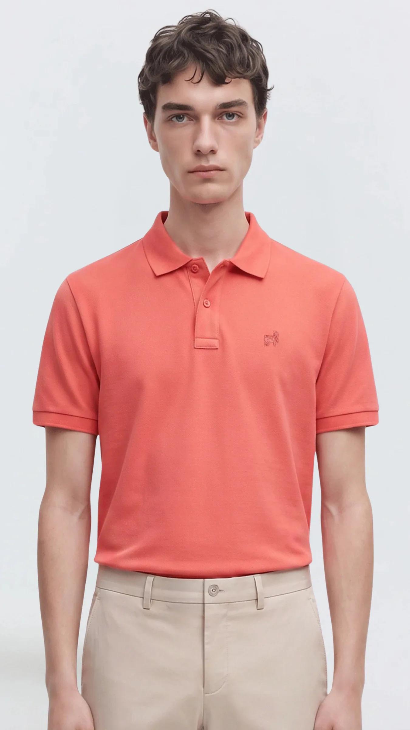 Premium Erkek Polo Yaka Tişört Giorgio - Nar Çiçeği