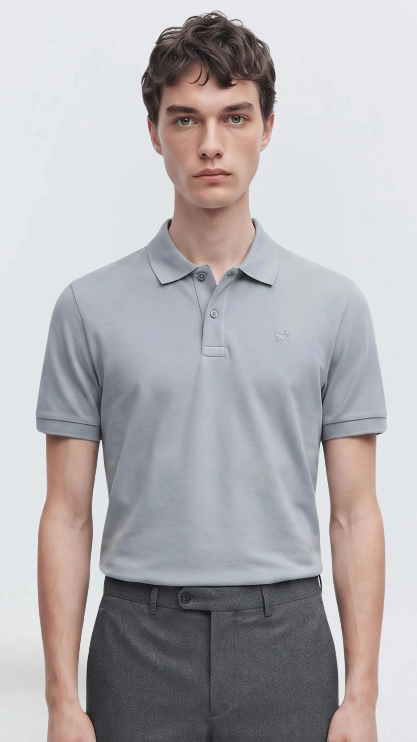 Premium Erkek Polo Yaka Tişört Giorgio - Gri