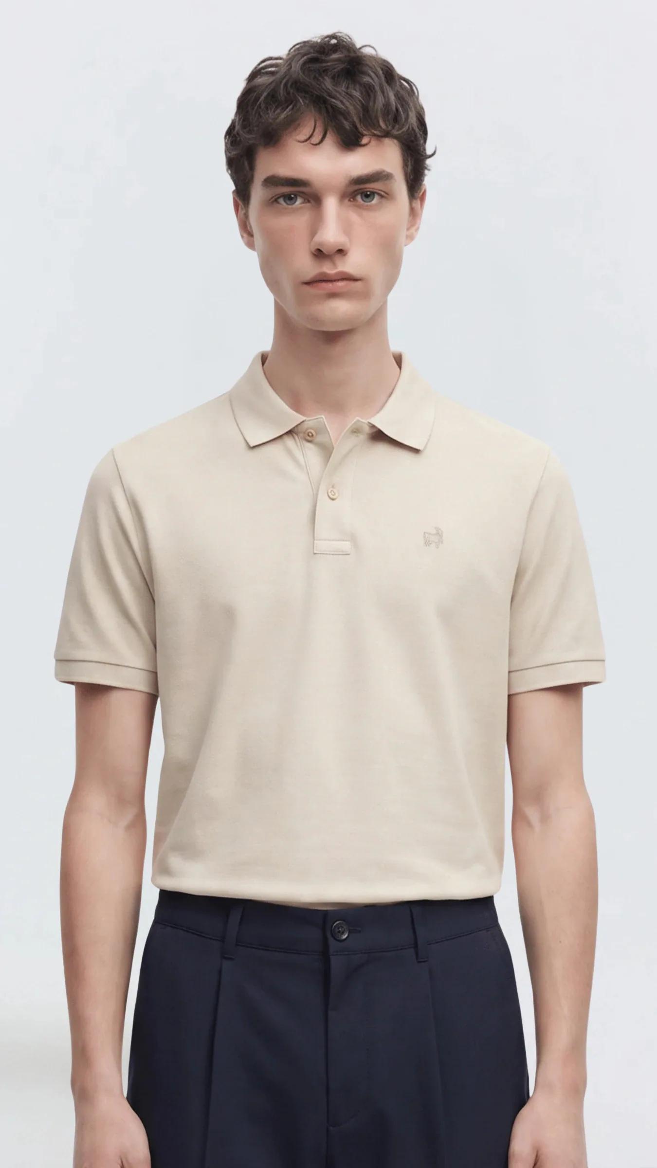 Premium Erkek Polo Yaka Tişört Giorgio - Bej