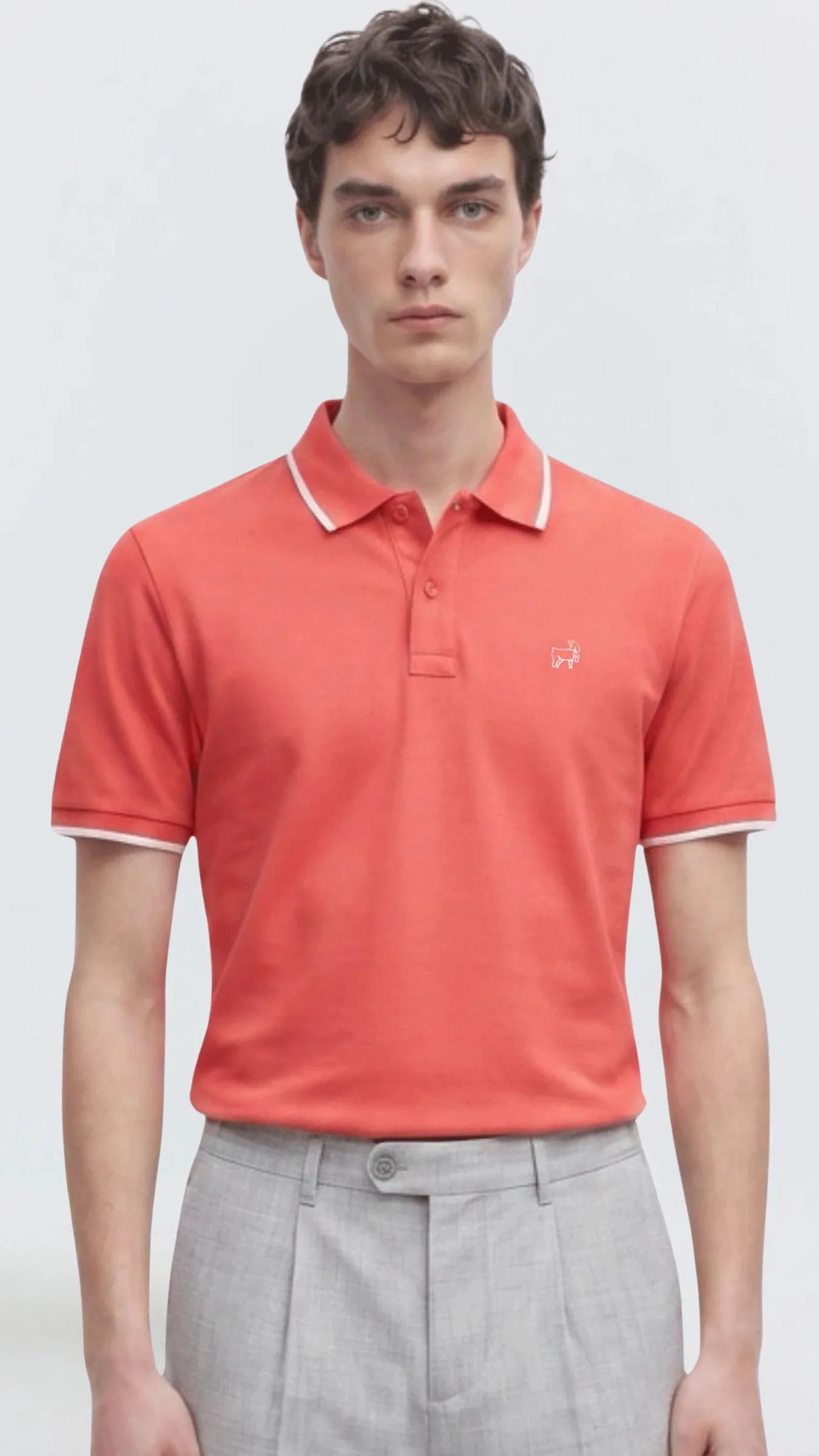 Premium Erkek Polo Yaka Tişört Montero - Nar Çiçeği