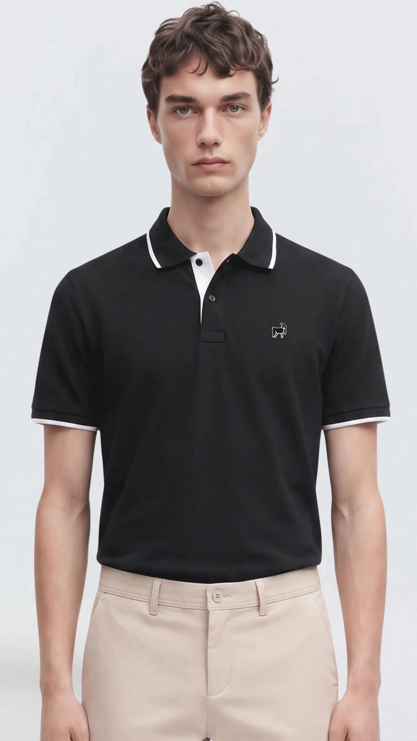 Premium Erkek Polo Yaka Tişört Morelli - Siyah