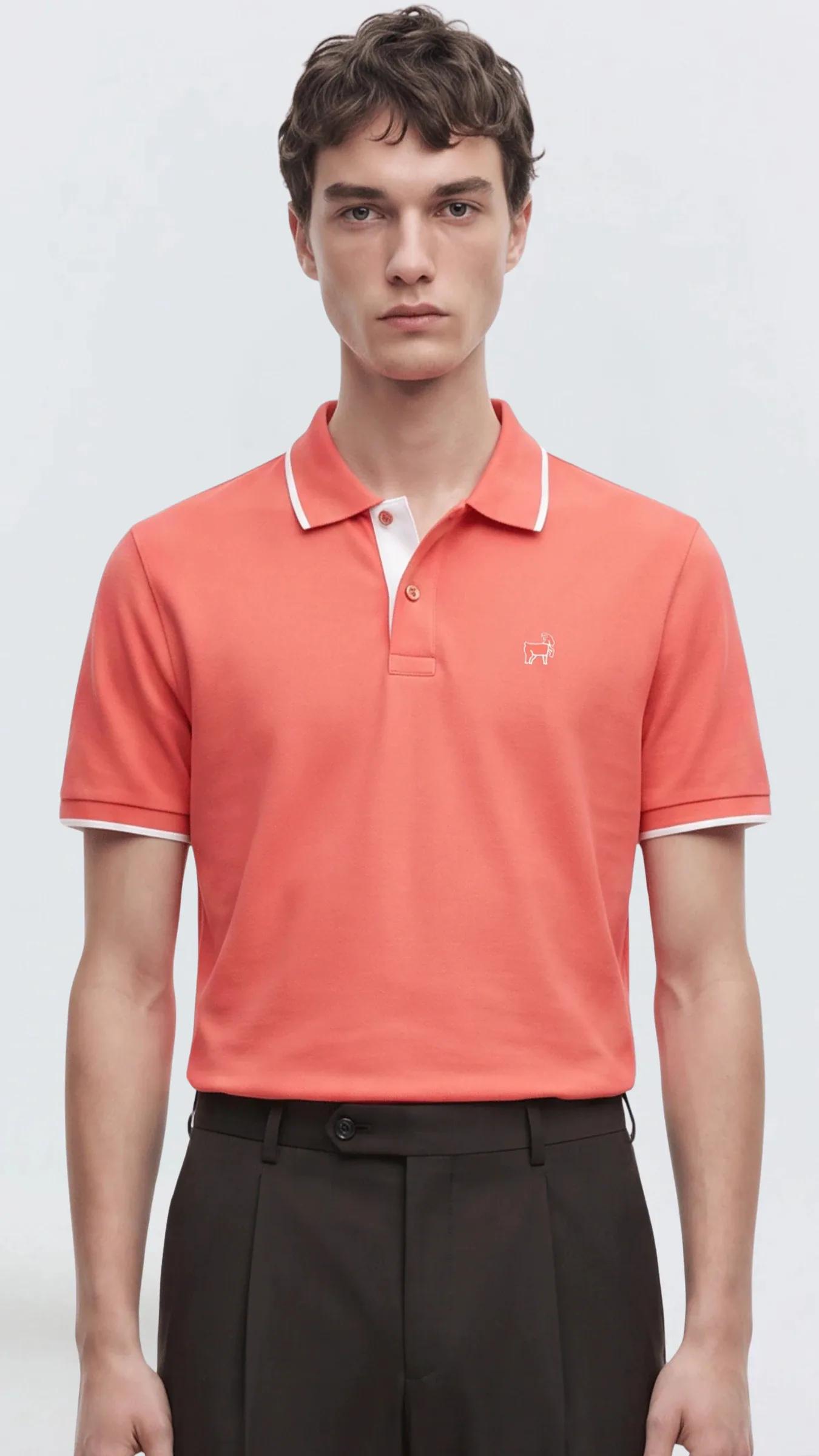 Premium Erkek Polo Yaka Tişört Morelli - Nar Çiçeği