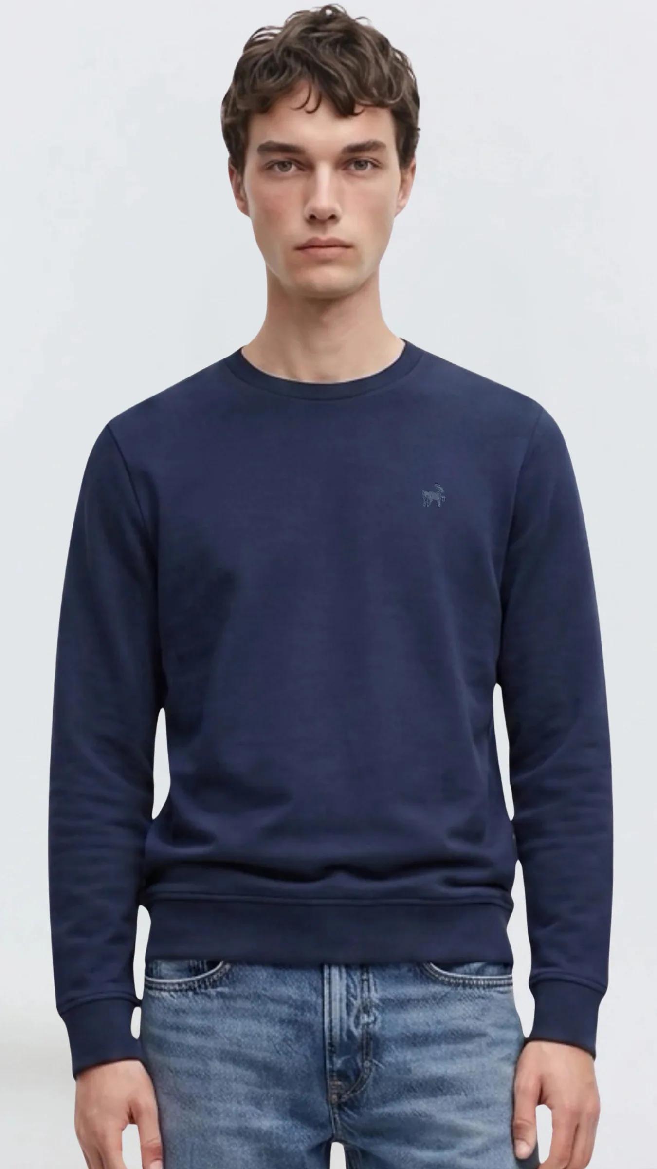 Premium Erkek Basic Logo Sweatshirt Nova - Lacivert
