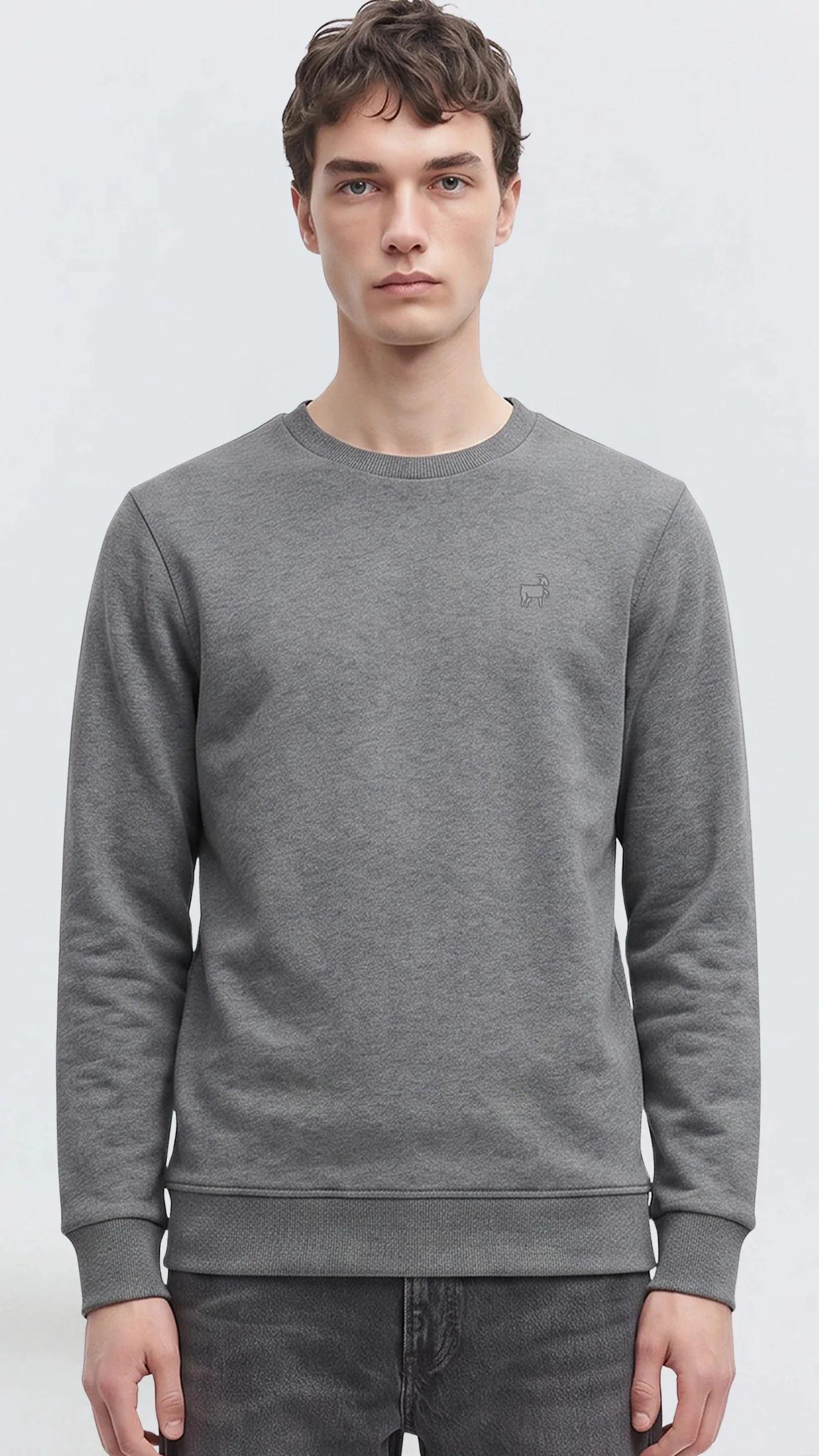 Premium Erkek Basic Logo Sweatshirt Nova - Antrasit Melanj