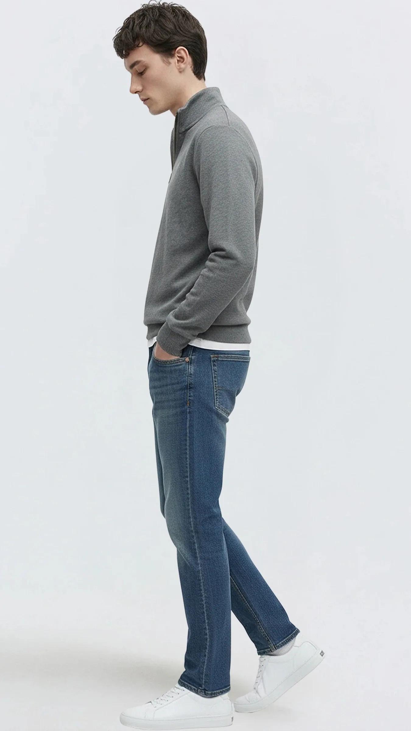 Premium Erkek Yarım Yaka Fermuarlı Sweatshirt Emilio