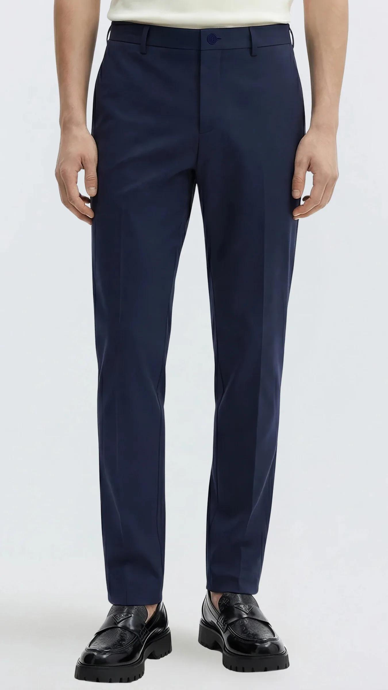 Premium Düz Kumaş Slim Fit Klasik Erkek Pantolon Rafael - Lacivert