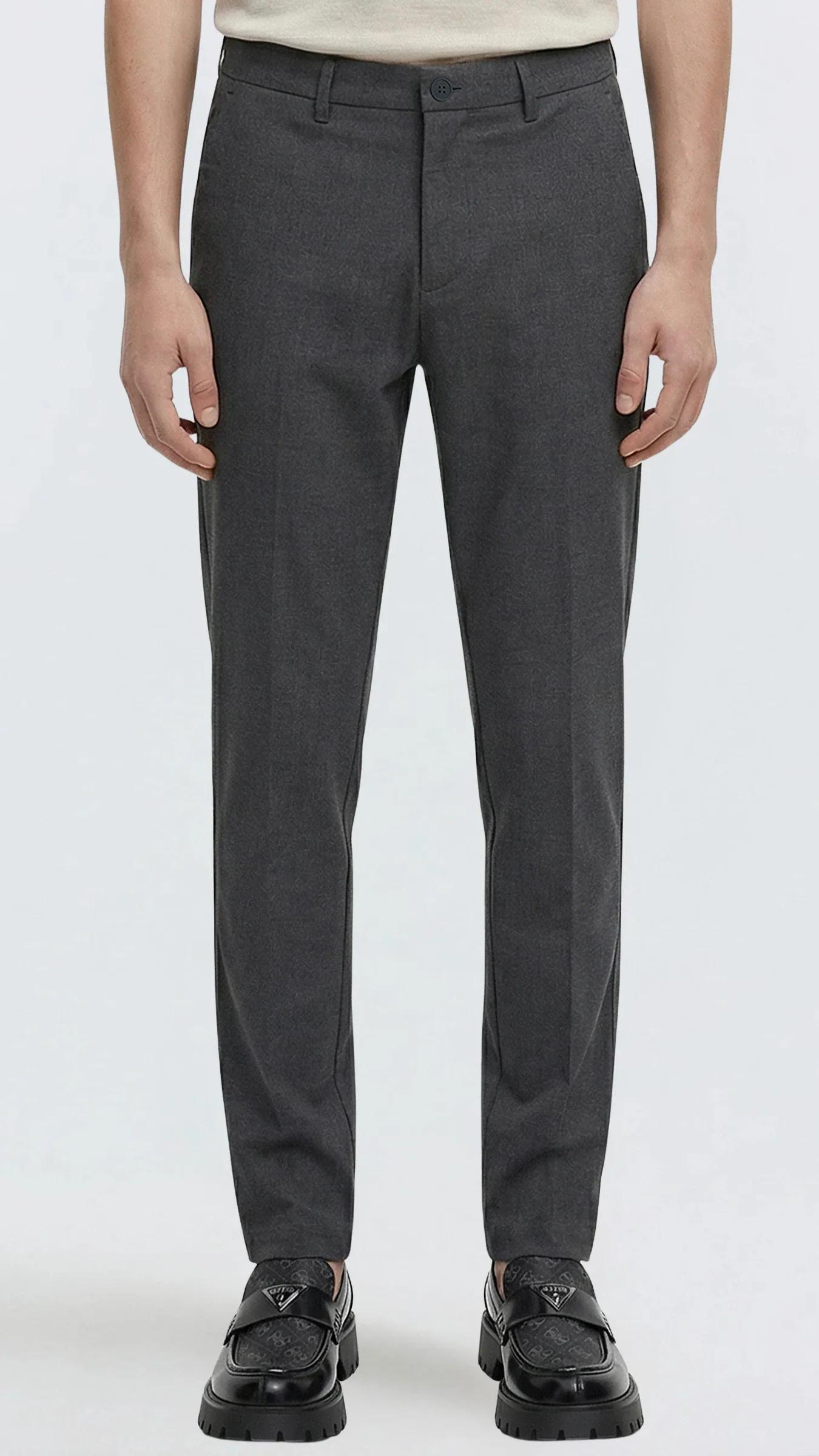 Premium Düz Kumaş Slim Fit Klasik Erkek Pantolon Rafael - Antrasit