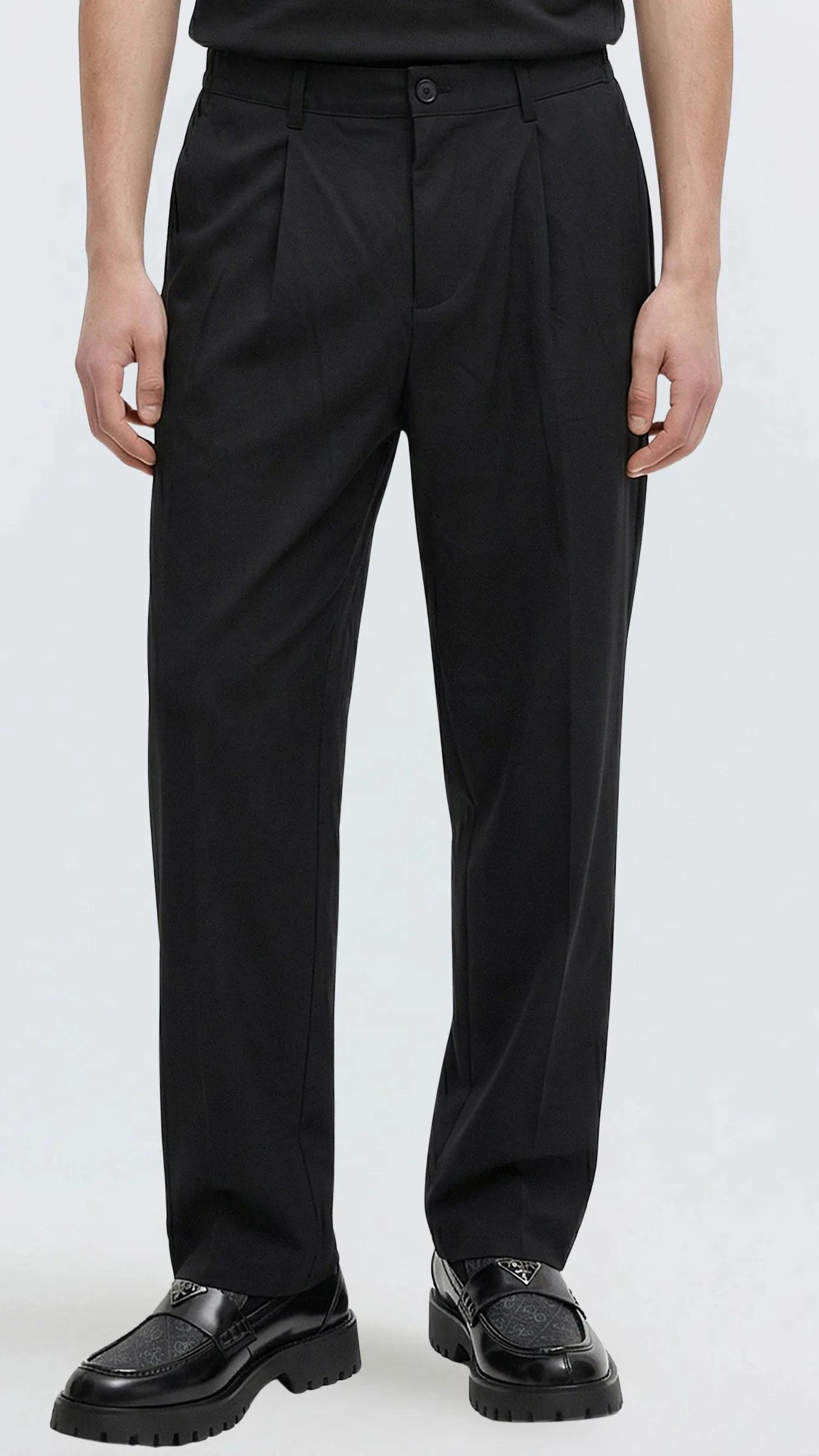 Premium Regular Fit Yüksek Bel Erkek Kumaş Pantolon Gabriel - Siyah