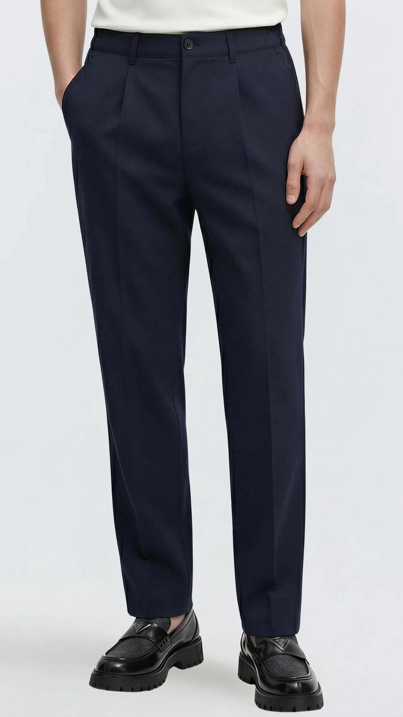 Premium Regular Fit Yüksek Bel Erkek Kumaş Pantolon Gabriel - Lacivert
