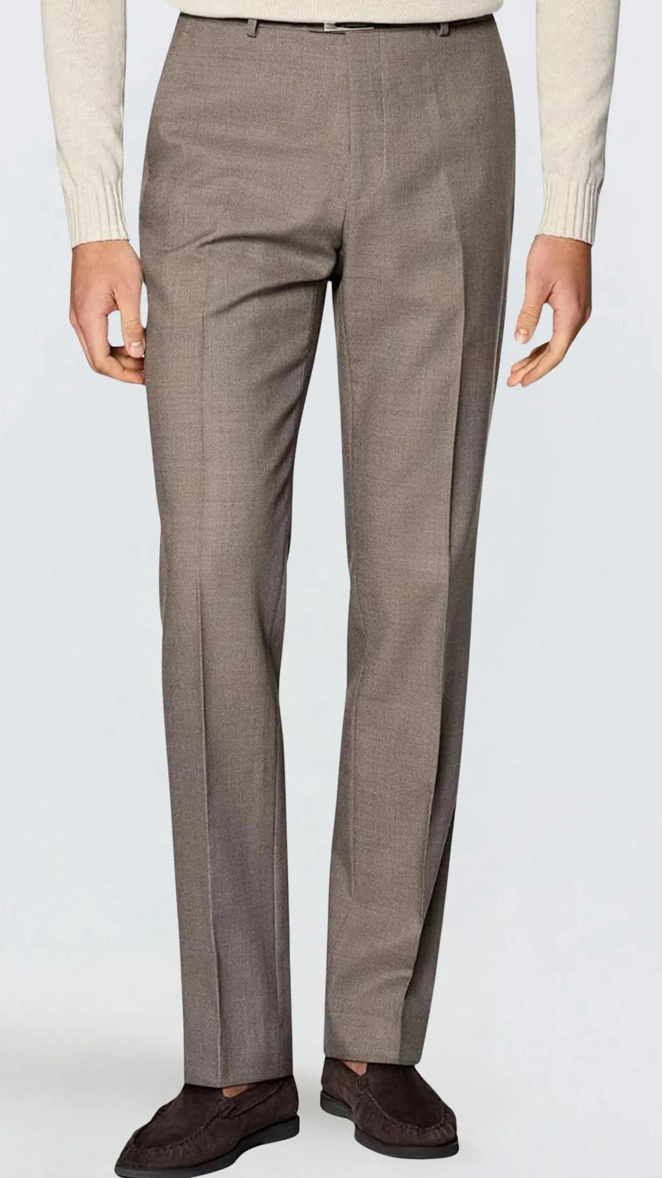 Premium Modern Fit Klasik Erkek Kumaş Pantolon Bellagio - Vizon