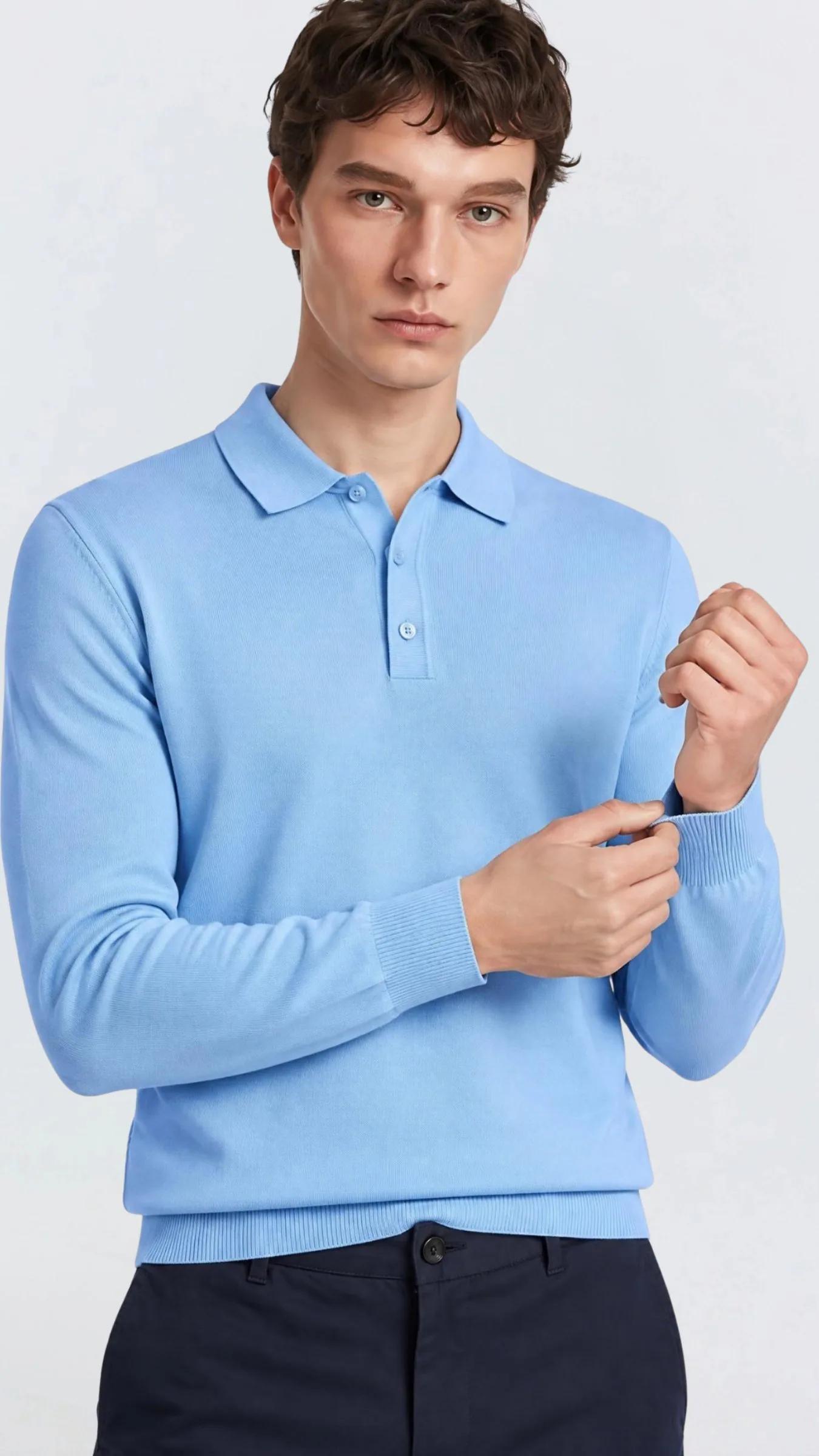 Premium Erkek Polo Yaka Triko Kazak Uzun Kollu Massimiliano