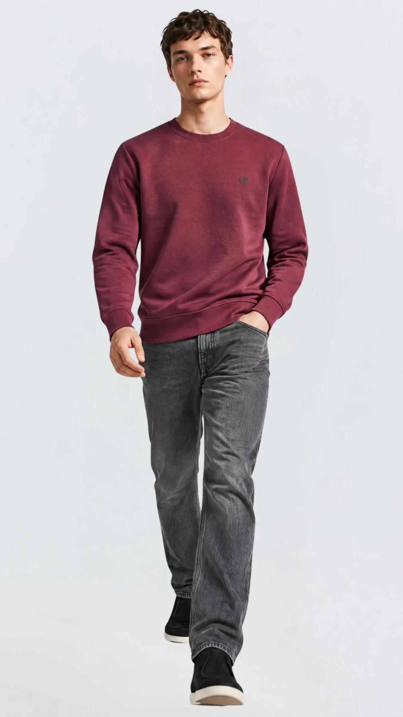 Premium Erkek Doubleface Bisiklet Yaka Sweatshirt Varelli