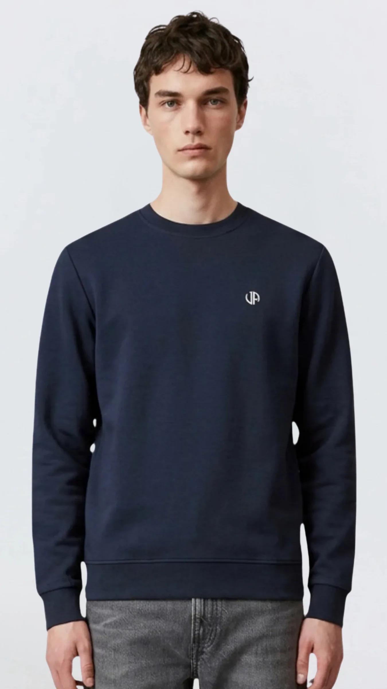 Premium Erkek Doubleface Bisiklet Yaka Sweatshirt Varelli - Lacivert