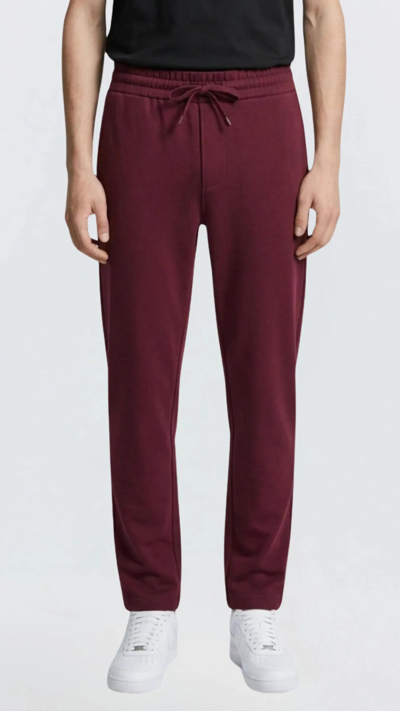 Premium Erkek Doubleface Oversize Kesim Baggy Eşofman Altı Vault - Bordo