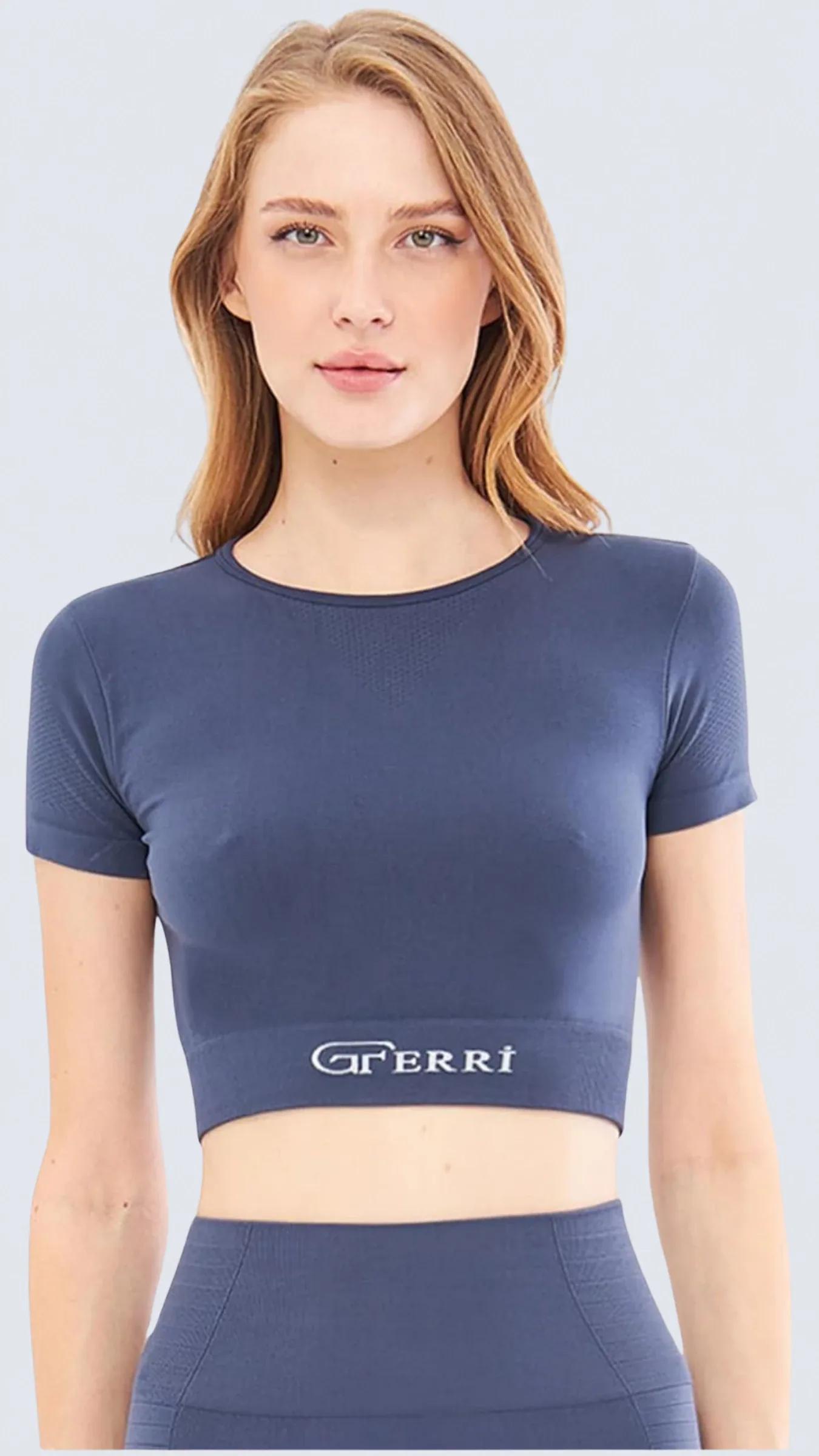 Yumuşak Dokulu, Esnek Yoga, Koşu, Spor ve Günlük Crop Top Mila - İndigo