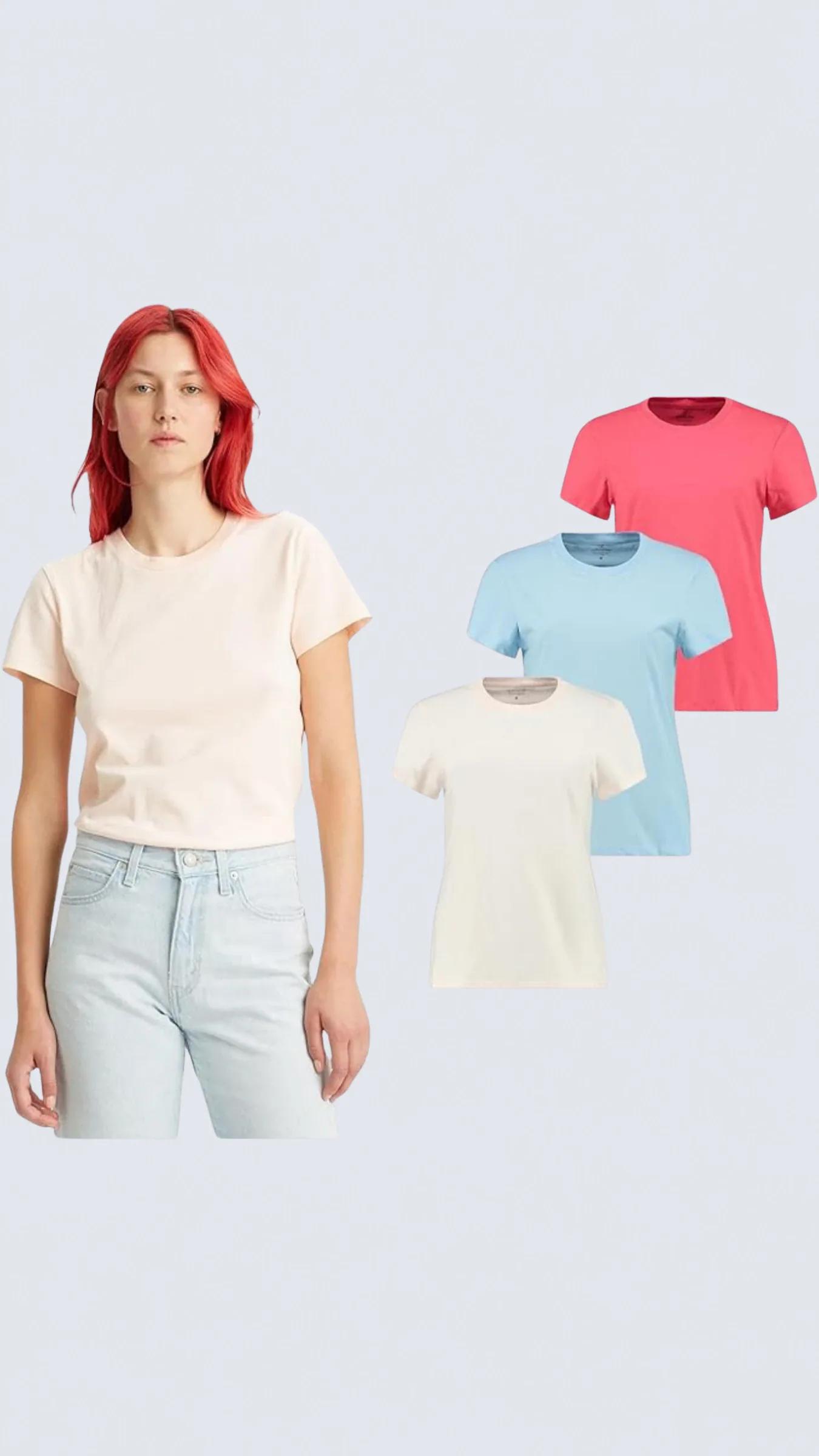 3'lü Kutu Premium Kadın Tee T-shirt Valeria - GF-504 B