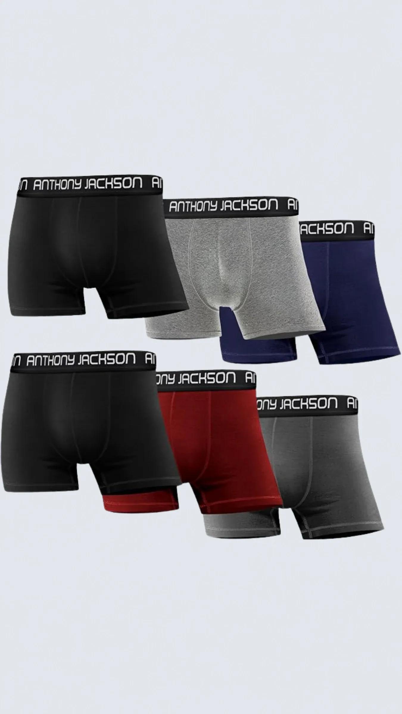 6'lı Kutu Premium Likralı Erkek Boxer Collection - SİYAH-FÜME-LACİ-BORDO