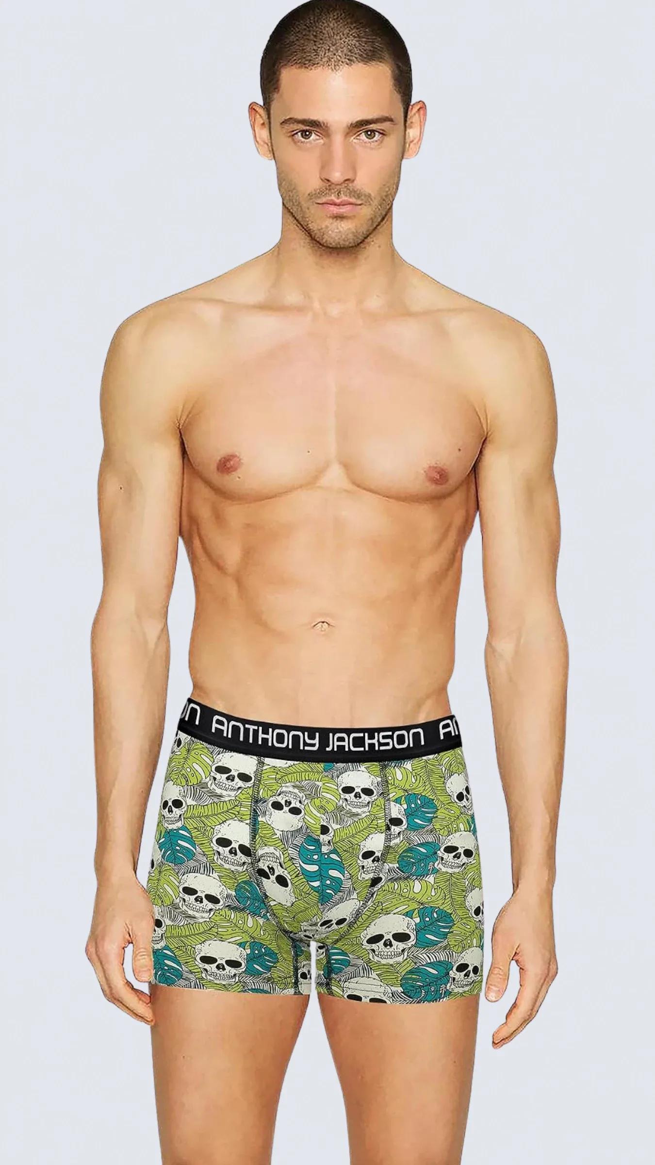 Likralı 5'li-3'lü Kutu Desenli Premium Erkek Boxer Palm Horizon
