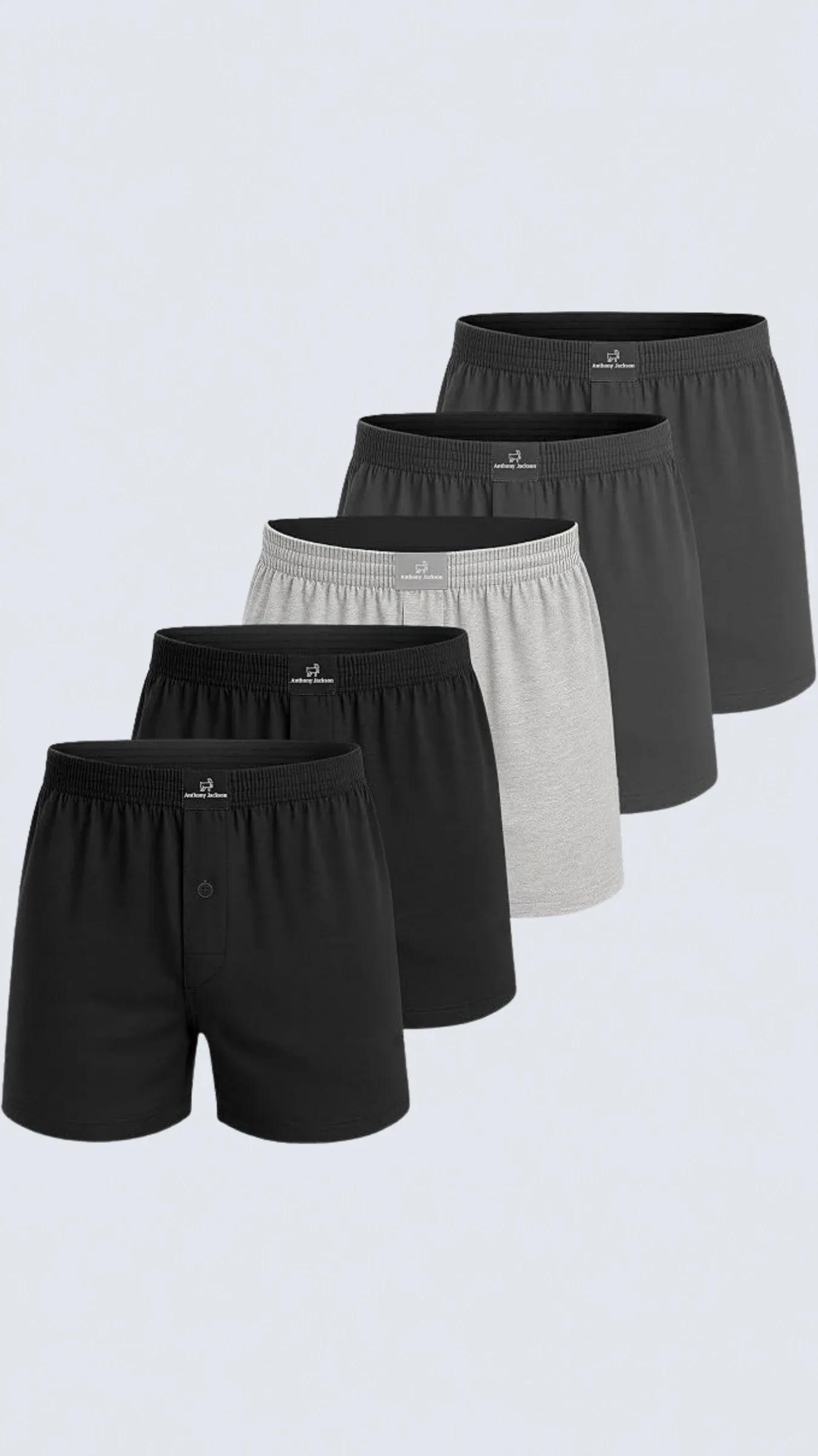 %100 Pamuk 5'li Kutu Premium Havlu Bel Erkek Boxer Valerio - AJ-351 B