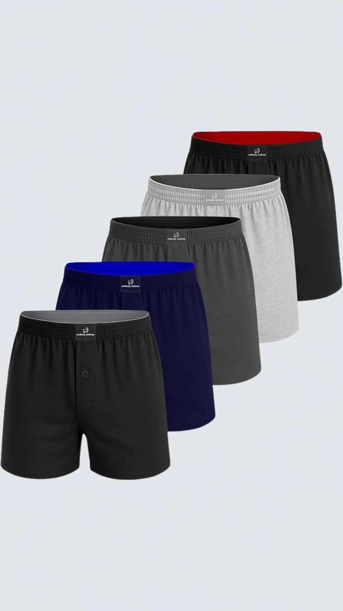 %100 Pamuk 5'li Kutu Premium Havlu Bel Erkek Boxer Valerio - AJ-351 C