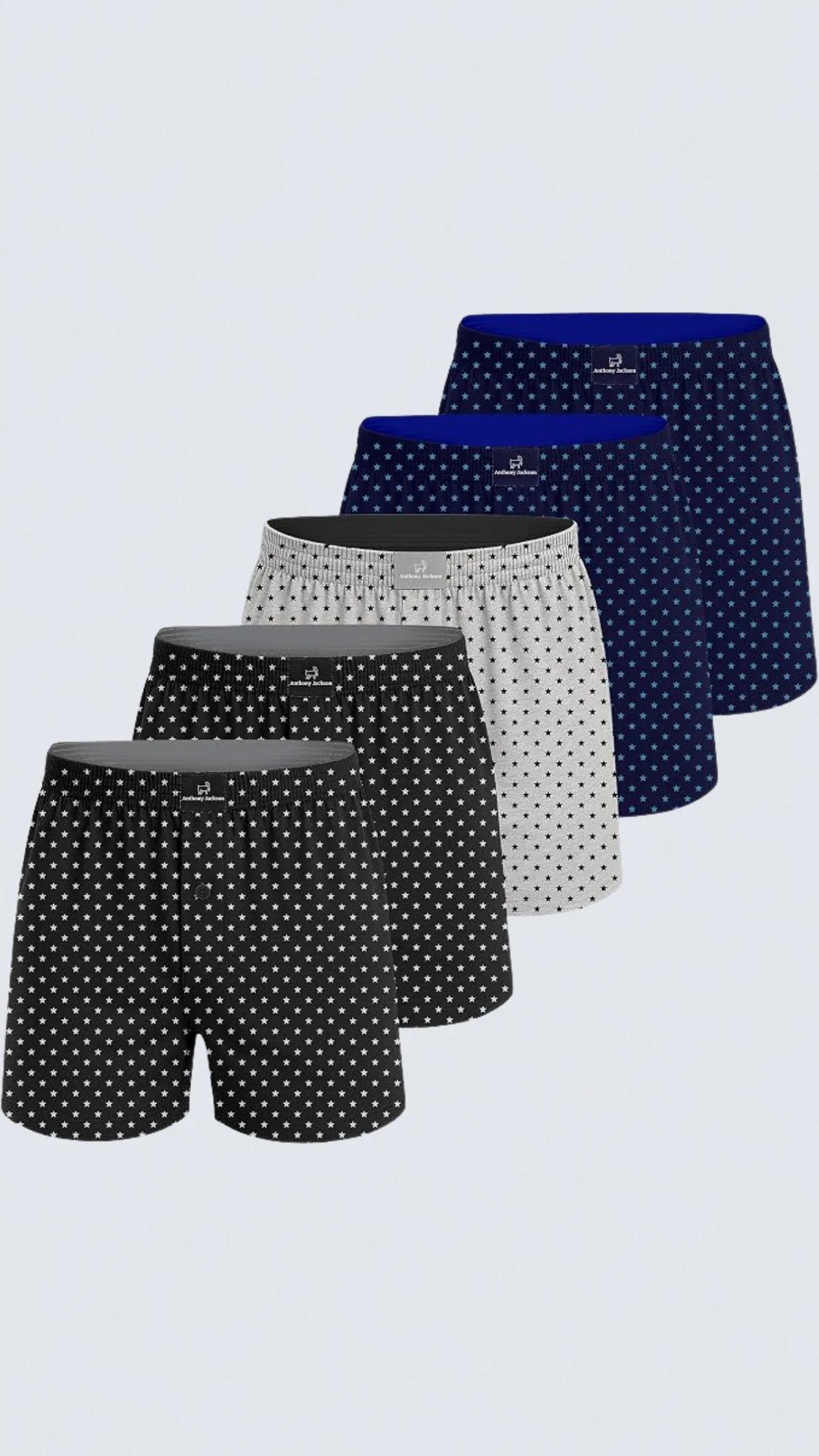 %100 Pamuk 5'li Kutu Premium Havlu Bel Erkek Boxer Valerio - AJ-351 D