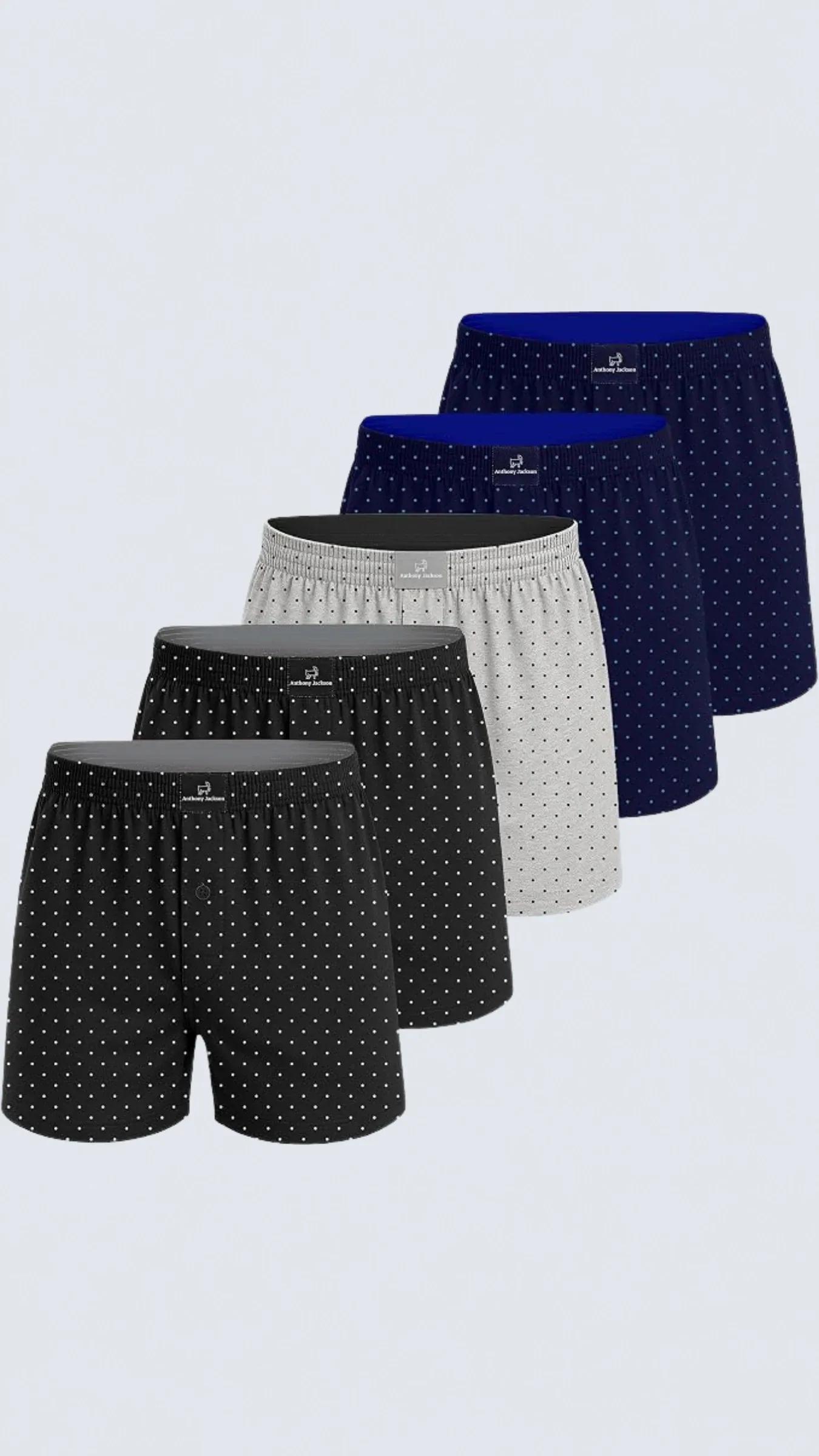 %100 Pamuk 5'li Kutu Premium Havlu Bel Erkek Boxer Valerio - AJ-351 E