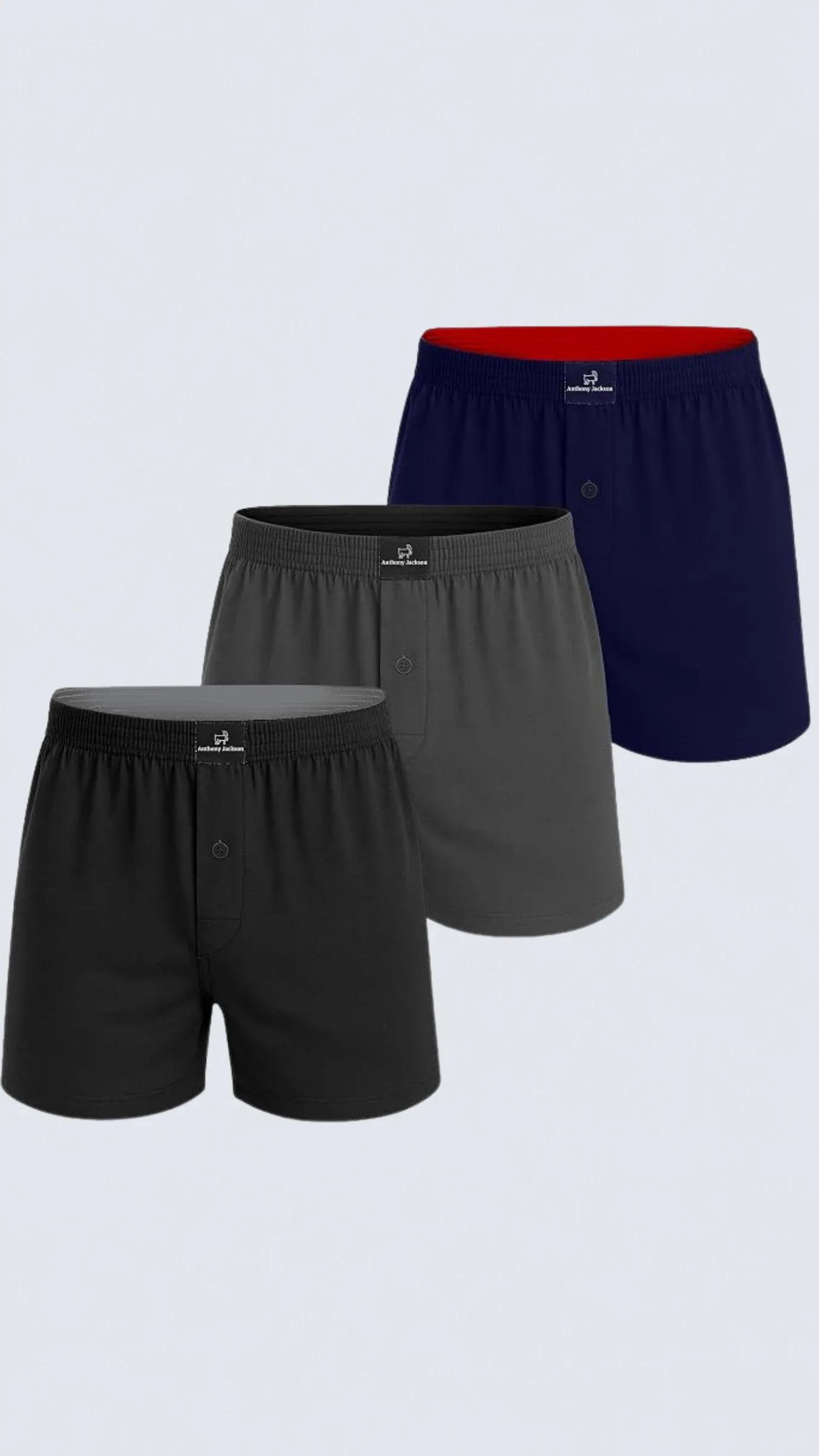 %100 Pamuk 3'lü Kutu Premium Havlu Bel Erkek Boxer Domenico - AJ-331 C