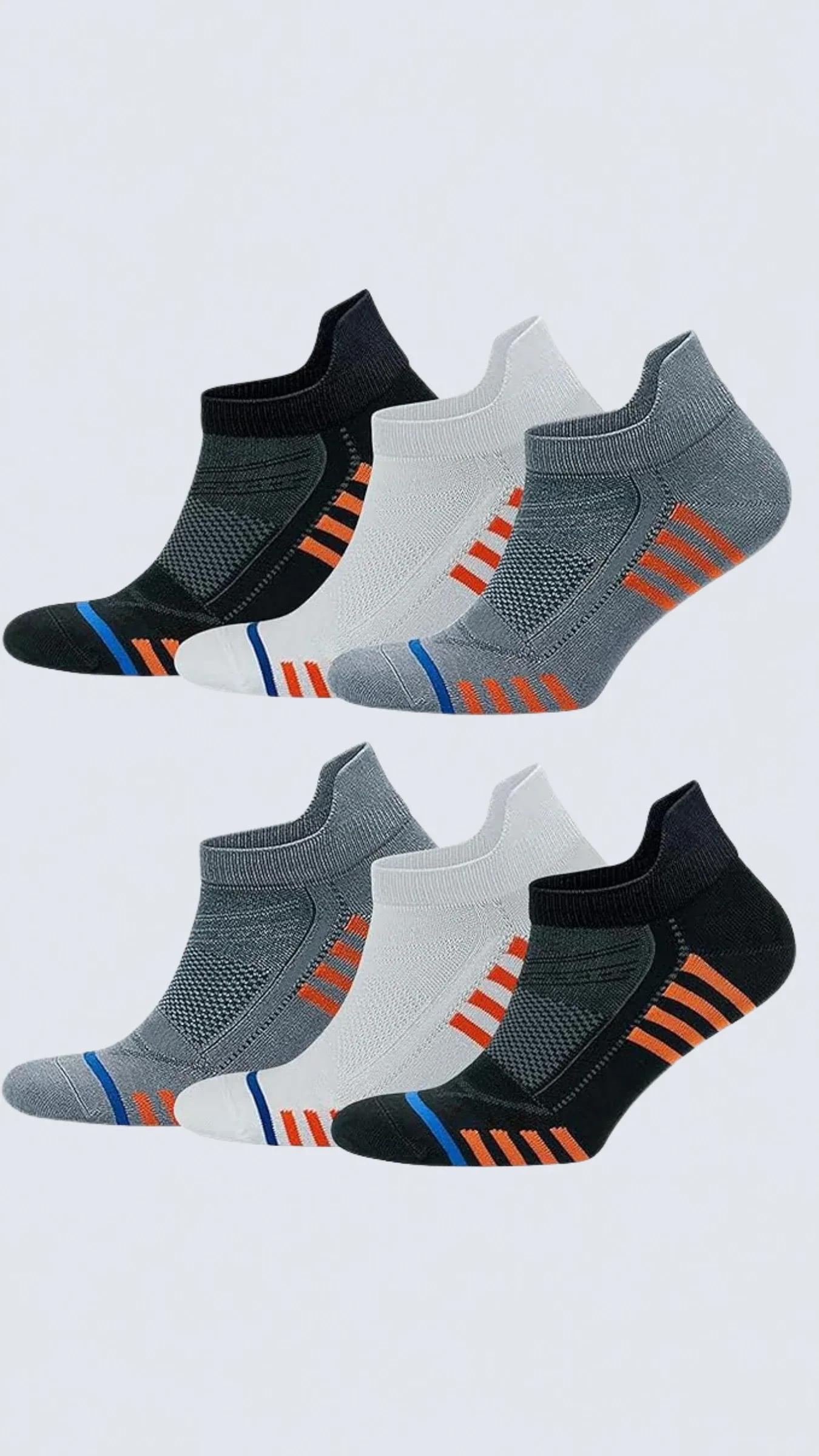 6 Çift Kutulu Bambu Premium Bay - Bayan Spor Desenli Dikişsiz Spor Koşu ve Yürüyüş Çorabı Fabian - AJ-205 D
