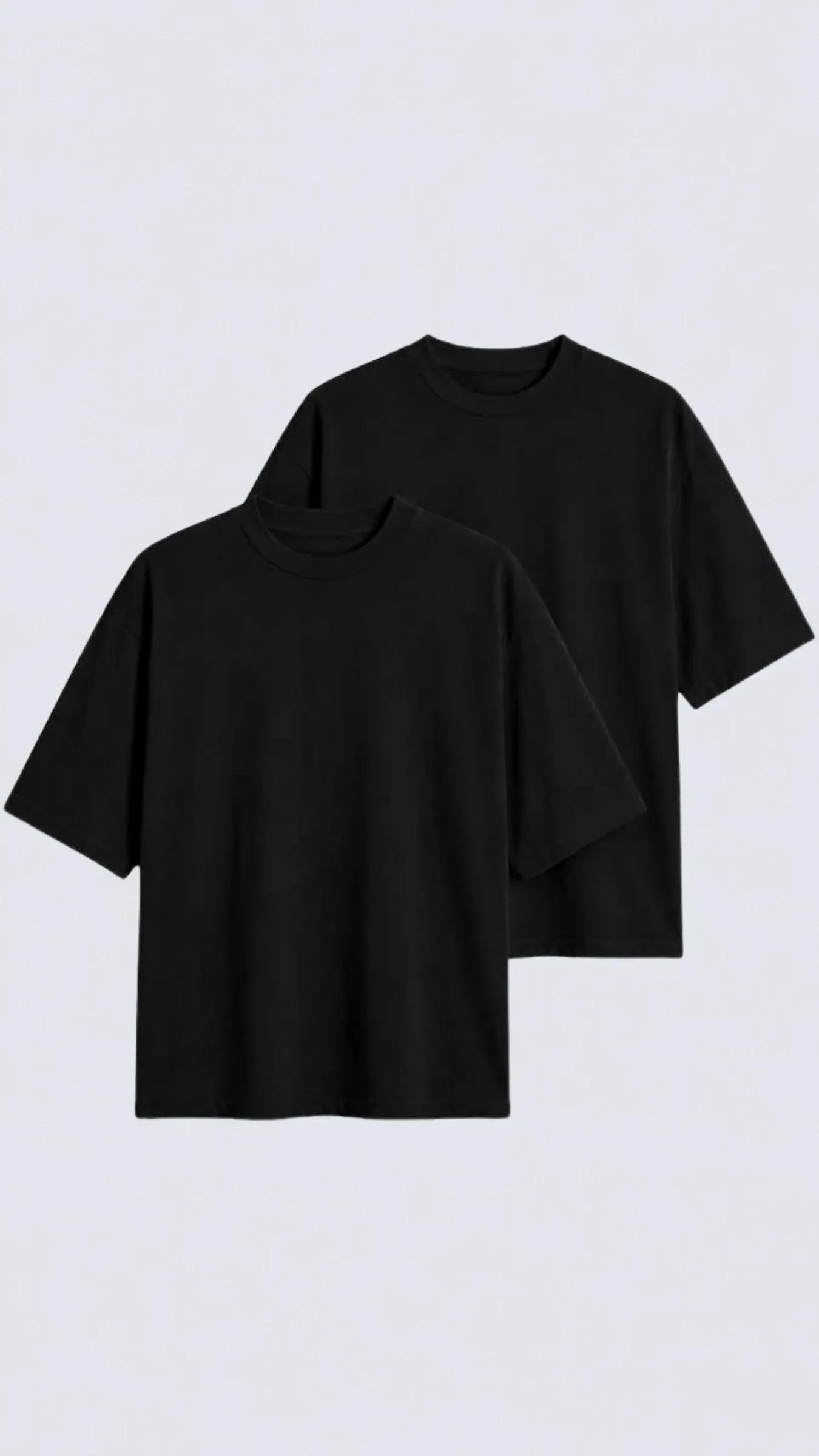 2’li Kutu Premium Erkek Oversize Tişört Alessandro - AJ-306 B