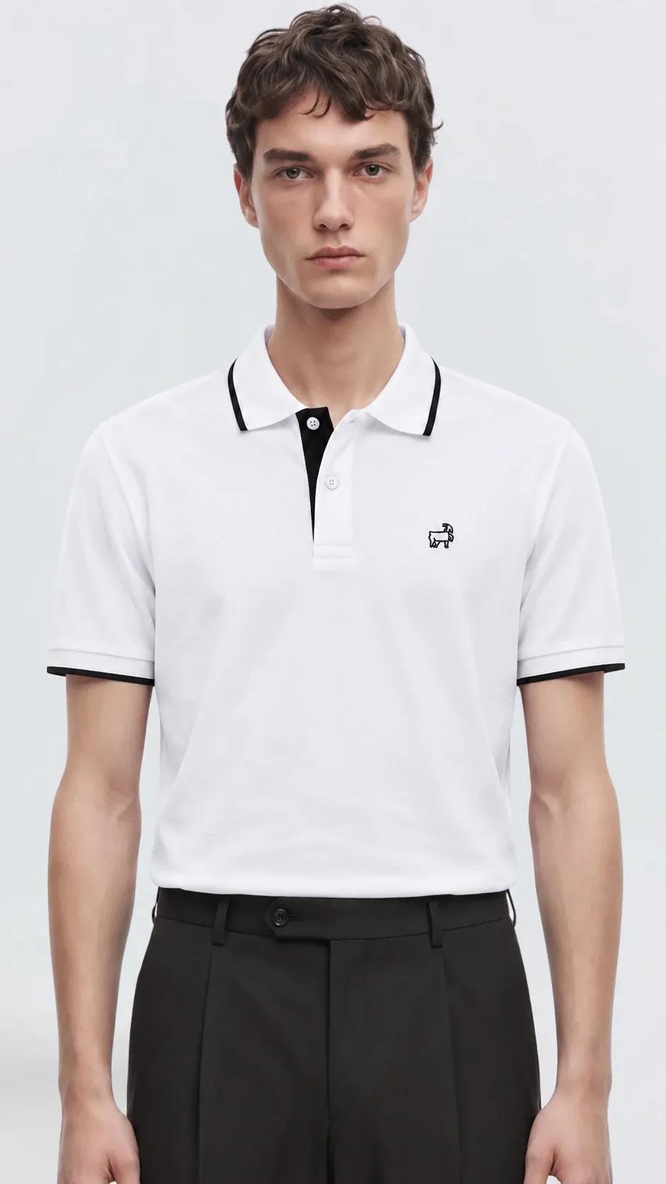 Premium Erkek Polo Yaka Tişört Morelli - Beyaz